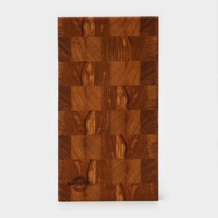 Board cutting end magistro, oak, with metallic gastrointestinal capacity, 30.5 × 16.5 × 5 cm, in a craft box-7