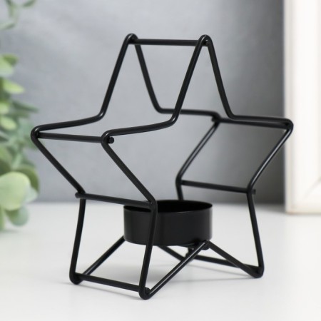 Summary Metal for 1 candle "Star" d-3.8 cm black 12x5x11.8 cm-1