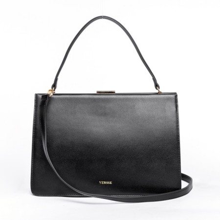 Female bag, eco -leather, Versse black, 30x9x22 cm
