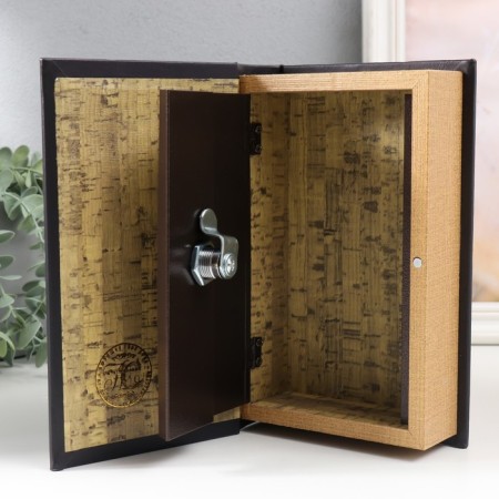 Safe-book wood to the leatherette "Principles of financial thinking" 21x13x5 cm-3