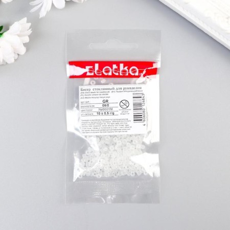 Beads "Zlatka" 8/0 10 g 0001m white-2