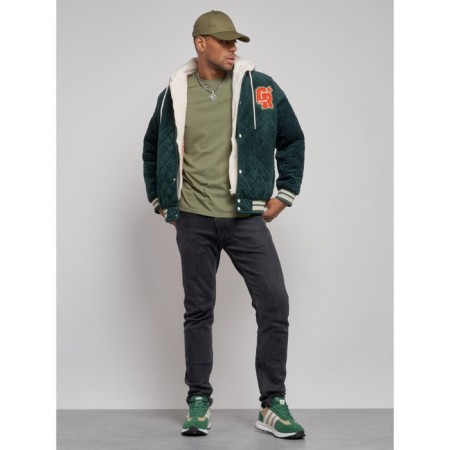Male bomber, size 52, dark green color-11