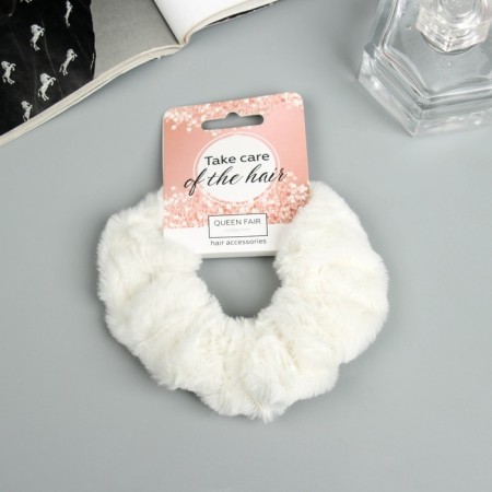 Hair gum "Orbit" Tenderness, 9 cm, white