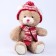 Soft toy "Little Friend", New Year's bear in a hat and scarf, pink color