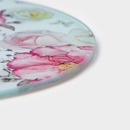 Board cutting glass shade "Flowers", D = 20 cm-2