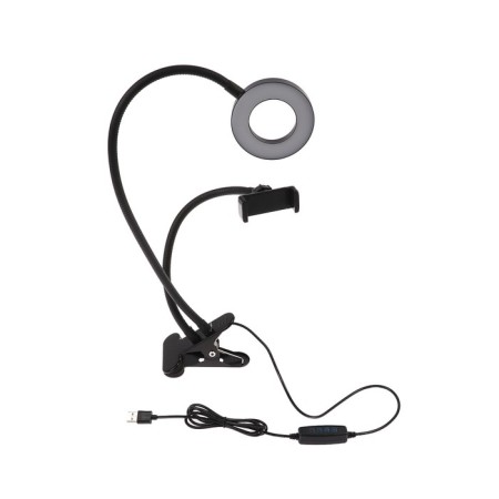 LED ring lamp Luazon SK-001, flexible leg, 5 W, 12 lamps, 10 modes-2