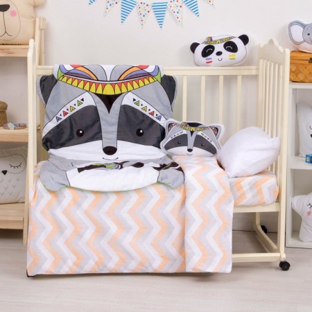 Pillow decorative baby I am a “raccoon”, 35x25 cm, velor, 250g/m2-4