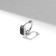 Piercing in the ear (Helix) "Geometry" rectangle, d = 10 mm, black color in silver