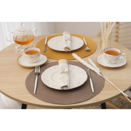 Set of serving napkins on the table "loft", 4 pcs, d = 38 cm, coffee color-4