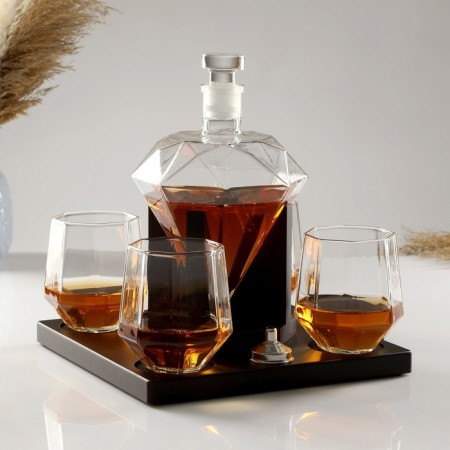 Mini -bar Rubin, on a stand, skeleton - 880 ml, glasses - 200 ml, 13.5 x 23 x 23 cm