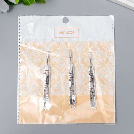 Decor for creativity Metal "Thermometer" silver 7.1x0.9 cm-3