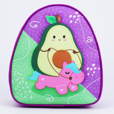 Baby backpack for a girl "Avocado on Pony", 23x20.5 cm-2