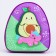Baby backpack for a girl "Avocado on Pony", 23x20.5 cm