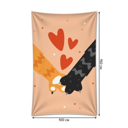 Decorative panel with photo printing "Come on a paw", vertical, size 100x150 cm-1