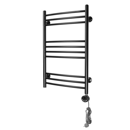 Domoterm electric heated towel rail "Calipso" P10, 500x800 mm, right, black matte