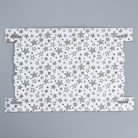 Gift folding white, packaging, “stars”, 22 x 22 x 15 cm-3