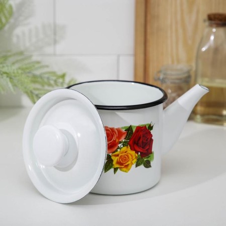 Cylindrical kettle, 1 l, dree mix, induction, white color-1