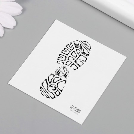 Tattoo on the body Black "Trace of the boot" 6x6 cm-4