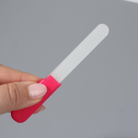 Glass glass 12.8cm case fuchsia Case packet QF-2
