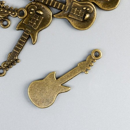Decor for creativity Metal "Guitar" bronze 3x0.5 cm-1