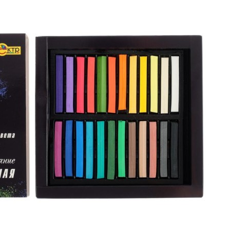 Pastel dry, set 24 colors, Hard, spectrum "Northern Lights", D-8.5mm /L-68mm, square section, art-5