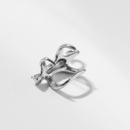 Earring "Kaff" cat, silver color-3