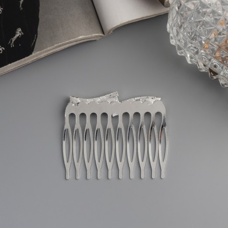 Hair crest "Medea", set 2 pcs., Waves, 5 × 4 cm, silver-3