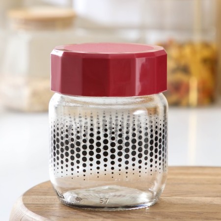 Glass Bank for bulk products "Circles", 400 ml, color mix