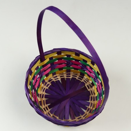 Wicker basket, d19 x 10/32 cm, multi -colored, bamboo-2