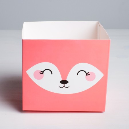 Box for flowers with the topper "Fox", 11 x 12 x 10 cm-4