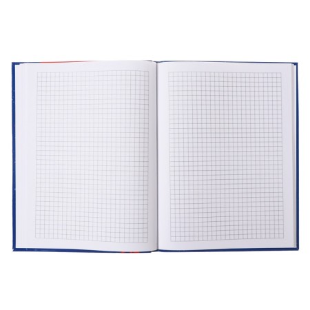 Business block A5 64 sheets in a cage, Russia, cardboard cover, glossy lamination, selective varnish, block 60g/m2, mix-4