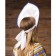 Kokoshnik "Flowers", White Atlas
