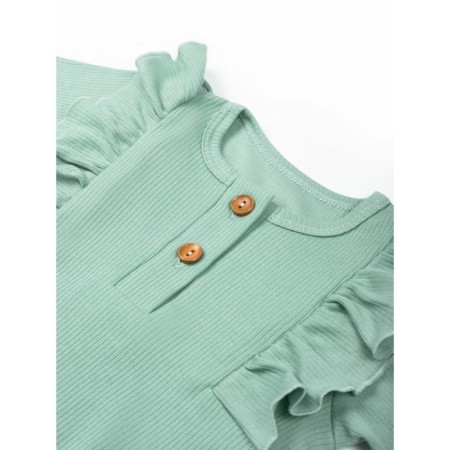Children's overalls with ruffles fashion, height 56 ​​cm, green color-7