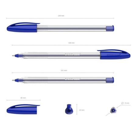 Ballic handle Erichkrause U-108 Classic Stick, a needle node 1.0 mm, blue ink blue, ultra-soft letter-8