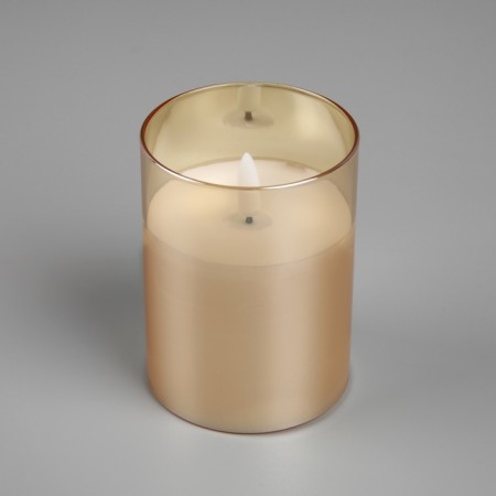 LED candle golden, 7.5 × 10 × 7.5 cm, wax, plastic, batteries AAAX3 (not in the kit), glow warm white-3