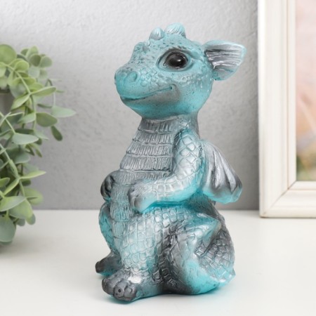 Figure "Dragon" 18x10x10 cm, turquoise-4
