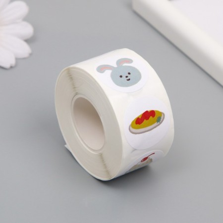 Stick Paper "Bunny and Sweets" d = 2.5 cm 500 pcs in a roll 3x5x5.5 cm-1