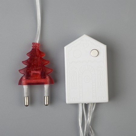 Garland “thread” 20 m, IP20, transparent thread, 200 LED, red glow, 8 modes, 220 V-4
