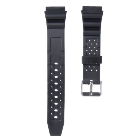 Watch strap, 18 mm, silicone, l-22.5 cm, black-2
