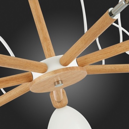 Ceiling EVOLUCE lamp. Sle103802-07. Balcamo. 7x60 watts, E27, 75x75x45 cm, color light wood, white-7