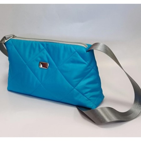 Melodia bag turquoise quilted fabric-1