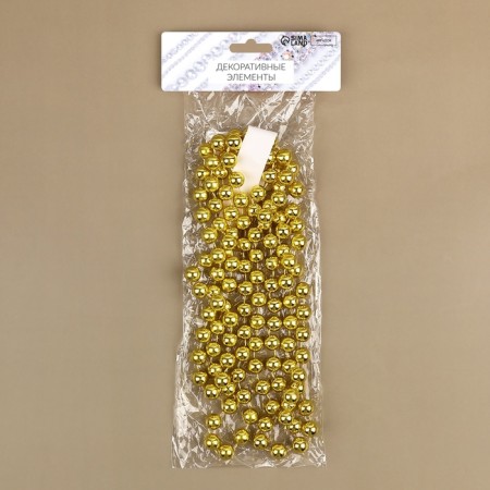 Beads on threads, round, 12 mm, 2 m, gold color-2