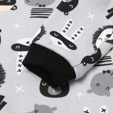 Body with a long sleeve, the color is gray/animals, height 74 cm-2