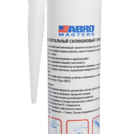 Silicone sealant 1100 Abro Masters is transparent, 280 ml, SS-1100-CL-4