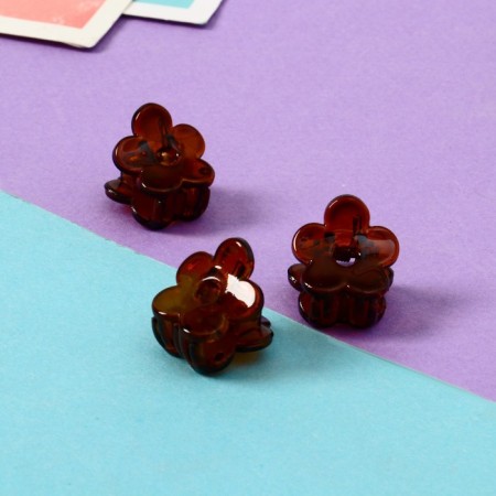 Hair crab "Sonya" (set 10 pcs) chamomile, 1.5 cm, brown-1