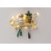 Wall hanger with a shelf "arrow", with backlight, 5 hooks, gold