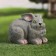 Garden figure "hare" gray, 16x18x16cm