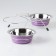 A set of 2 colored bowls on a stand, 2 x 350 ml