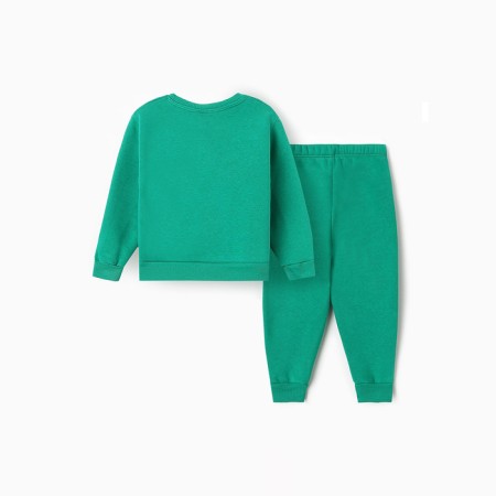 Costume for boys (sweatshirts, trousers), I was launched, green color, height 92 cm-7