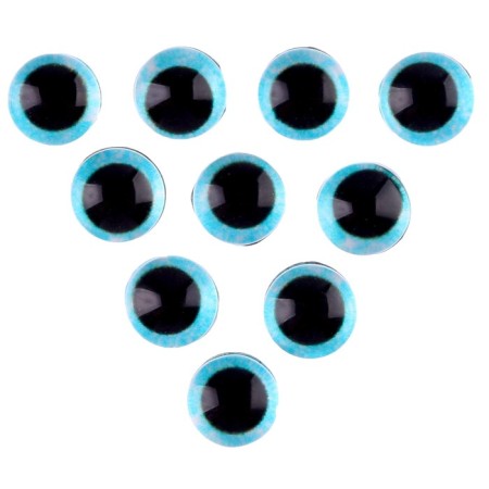 Elose -based eyes, set of 10 pcs., Size 1 pc. - 6 mm, blue color with sparkles-1